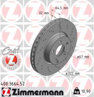 400.3664.52 Brzdový kotouč SPORT BRAKE DISC COAT Z ZIMMERMANN