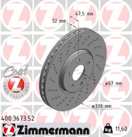 400.3673.52 Brzdový kotouč SPORT BRAKE DISC COAT Z ZIMMERMANN