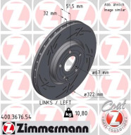 400.3676.54 Brzdový kotouč BLACK Z ZIMMERMANN