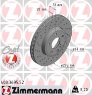 400.3695.52 Brzdový kotouč SPORT BRAKE DISC COAT Z ZIMMERMANN
