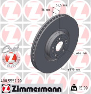 400.5557.20 ZIMMERMANN brzdový kotúč 400.5557.20 ZIMMERMANN