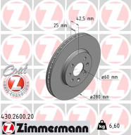 430.2600.20 Brzdový kotouč COAT Z ZIMMERMANN