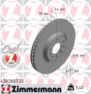 430.2607.20 ZIMMERMANN brzdový kotúč 430.2607.20 ZIMMERMANN