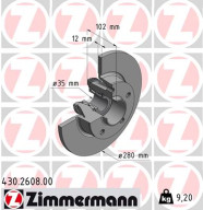 430.2608.00 Brzdový kotouč ZIMMERMANN