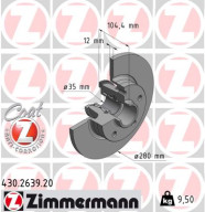 430.2639.20 ZIMMERMANN brzdový kotúč 430.2639.20 ZIMMERMANN