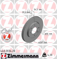 440.2034.20 Brzdový kotouč COAT Z ZIMMERMANN