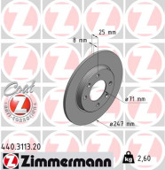 440.3113.20 Brzdový kotouč COAT Z ZIMMERMANN