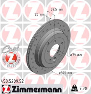 450.5209.52 ZIMMERMANN brzdový kotúč 450.5209.52 ZIMMERMANN