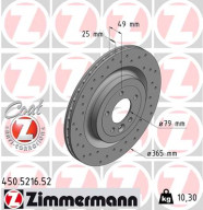 450.5216.52 ZIMMERMANN brzdový kotúč 450.5216.52 ZIMMERMANN