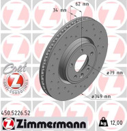 450.5226.52 Brzdový kotouč SPORT BRAKE DISC COAT Z ZIMMERMANN