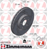 460.1589.54 Brzdový kotouč BLACK Z ZIMMERMANN