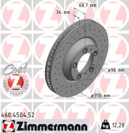 460.4504.52 Brzdový kotouč SPORT BRAKE DISC COAT Z ZIMMERMANN