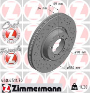 460.4511.70 Brzdový kotouč FORMULA Z BRAKE DISC ZIMMERMANN