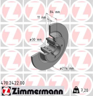 470.2422.00 Brzdový kotouč ZIMMERMANN