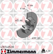 470.5405.00 Brzdový kotouč ZIMMERMANN