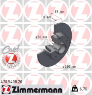 470.5408.20 ZIMMERMANN brzdový kotúč 470.5408.20 ZIMMERMANN