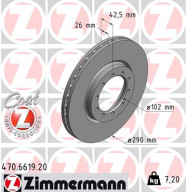 470.6619.20 ZIMMERMANN brzdový kotúč 470.6619.20 ZIMMERMANN