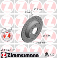 480.1543.52 Brzdový kotouč SPORT BRAKE DISC COAT Z ZIMMERMANN