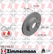 500.2304.52 ZIMMERMANN brzdový kotúč 500.2304.52 ZIMMERMANN