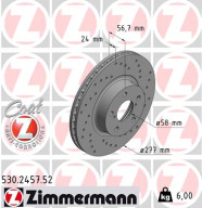 530.2457.52 Brzdový kotouč SPORT BRAKE DISC COAT Z ZIMMERMANN