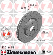 530.2464.52 Brzdový kotouč SPORT BRAKE DISC COAT Z ZIMMERMANN