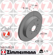 540.2495.20 ZIMMERMANN brzdový kotúč 540.2495.20 ZIMMERMANN