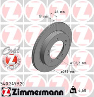 540.2499.20 ZIMMERMANN brzdový kotúč 540.2499.20 ZIMMERMANN