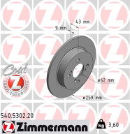 540.5302.20 Brzdový kotouč COAT Z ZIMMERMANN