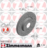 540.5310.52 ZIMMERMANN brzdový kotúč 540.5310.52 ZIMMERMANN