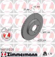 540.5312.20 ZIMMERMANN brzdový kotúč 540.5312.20 ZIMMERMANN