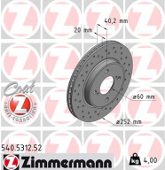 540.5312.52 ZIMMERMANN brzdový kotúč 540.5312.52 ZIMMERMANN