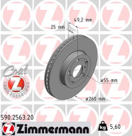 590.2563.20 ZIMMERMANN brzdový kotúč 590.2563.20 ZIMMERMANN