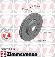 590.2563.52 ZIMMERMANN brzdový kotúč 590.2563.52 ZIMMERMANN