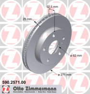 590.2571.00 Brzdový kotouč ZIMMERMANN