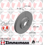 590.2583.20 ZIMMERMANN brzdový kotúč 590.2583.20 ZIMMERMANN