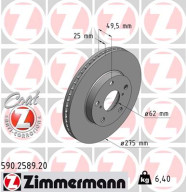 590.2589.20 ZIMMERMANN brzdový kotúč 590.2589.20 ZIMMERMANN