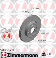 590.2594.20 ZIMMERMANN brzdový kotúč 590.2594.20 ZIMMERMANN