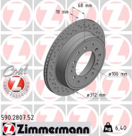 590.2807.52 Brzdový kotouč SPORT BRAKE DISC COAT Z ZIMMERMANN