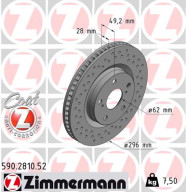 590.2810.52 Brzdový kotouč SPORT BRAKE DISC COAT Z ZIMMERMANN