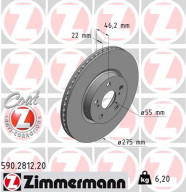 590.2812.20 ZIMMERMANN brzdový kotúč 590.2812.20 ZIMMERMANN