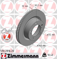 590.2816.20 ZIMMERMANN brzdový kotúč 590.2816.20 ZIMMERMANN