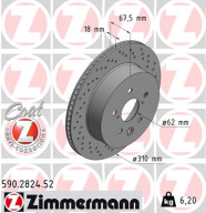 590.2824.52 ZIMMERMANN brzdový kotúč 590.2824.52 ZIMMERMANN