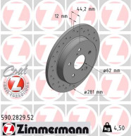 590.2829.52 Brzdový kotouč SPORT BRAKE DISC COAT Z ZIMMERMANN