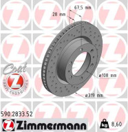 590.2833.52 Brzdový kotouč SPORT BRAKE DISC COAT Z ZIMMERMANN