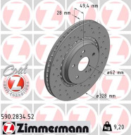 590.2834.52 Brzdový kotouč SPORT BRAKE DISC COAT Z ZIMMERMANN