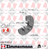 600.1599.52 Brzdový kotouč SPORT BRAKE DISC COAT Z ZIMMERMANN