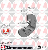 600.1600.20 Brzdový kotouč COAT Z ZIMMERMANN