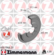 600.1966.20 ZIMMERMANN brzdový bubon 600.1966.20 ZIMMERMANN