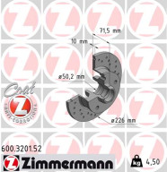 600.3201.52 Brzdový kotouč SPORT BRAKE DISC COAT Z ZIMMERMANN