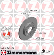 600.3204.20 Brzdový kotouč COAT Z ZIMMERMANN